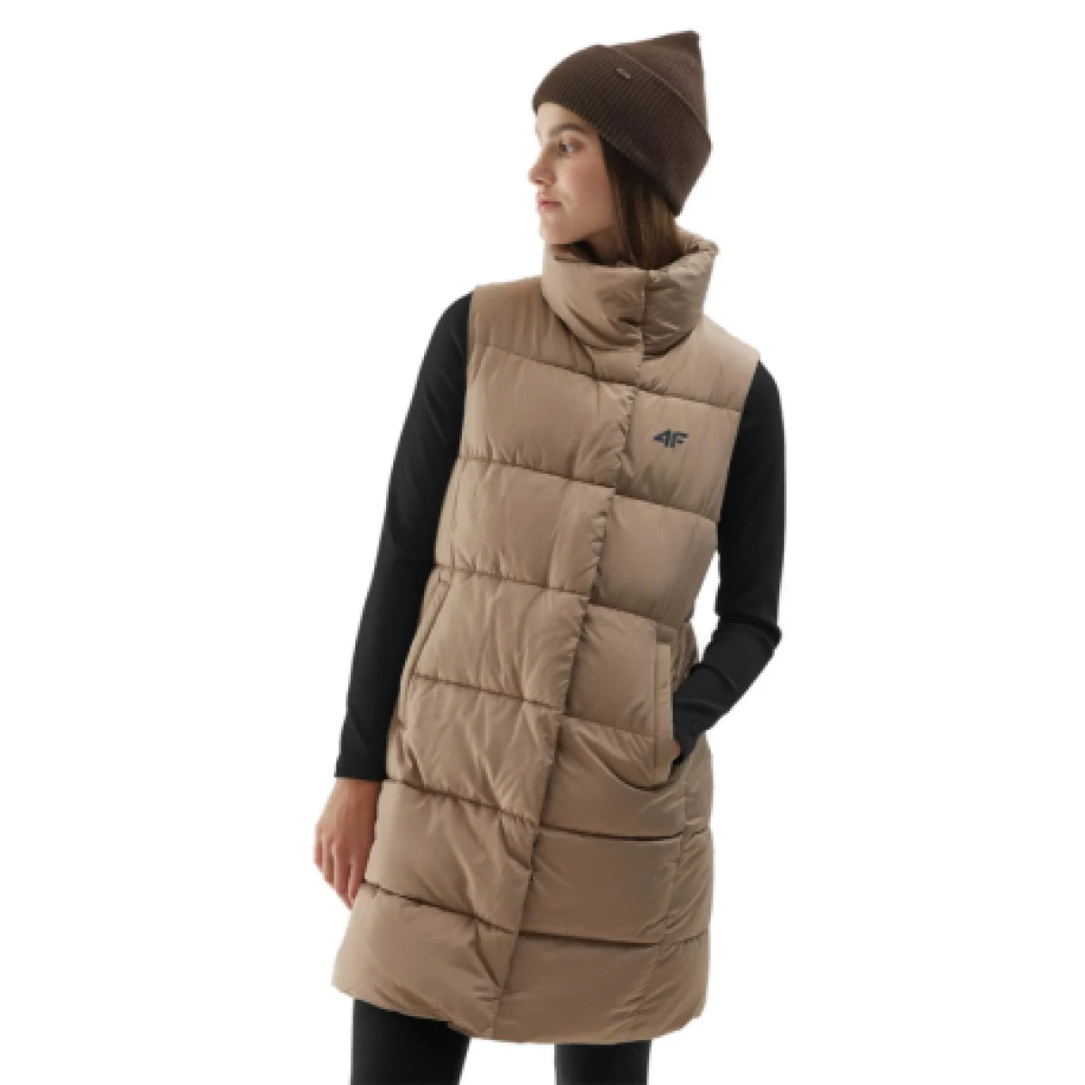 Dámska vesta 4F VEST-AW23TVESF076-82S-LIGHT BROWN · záber 1