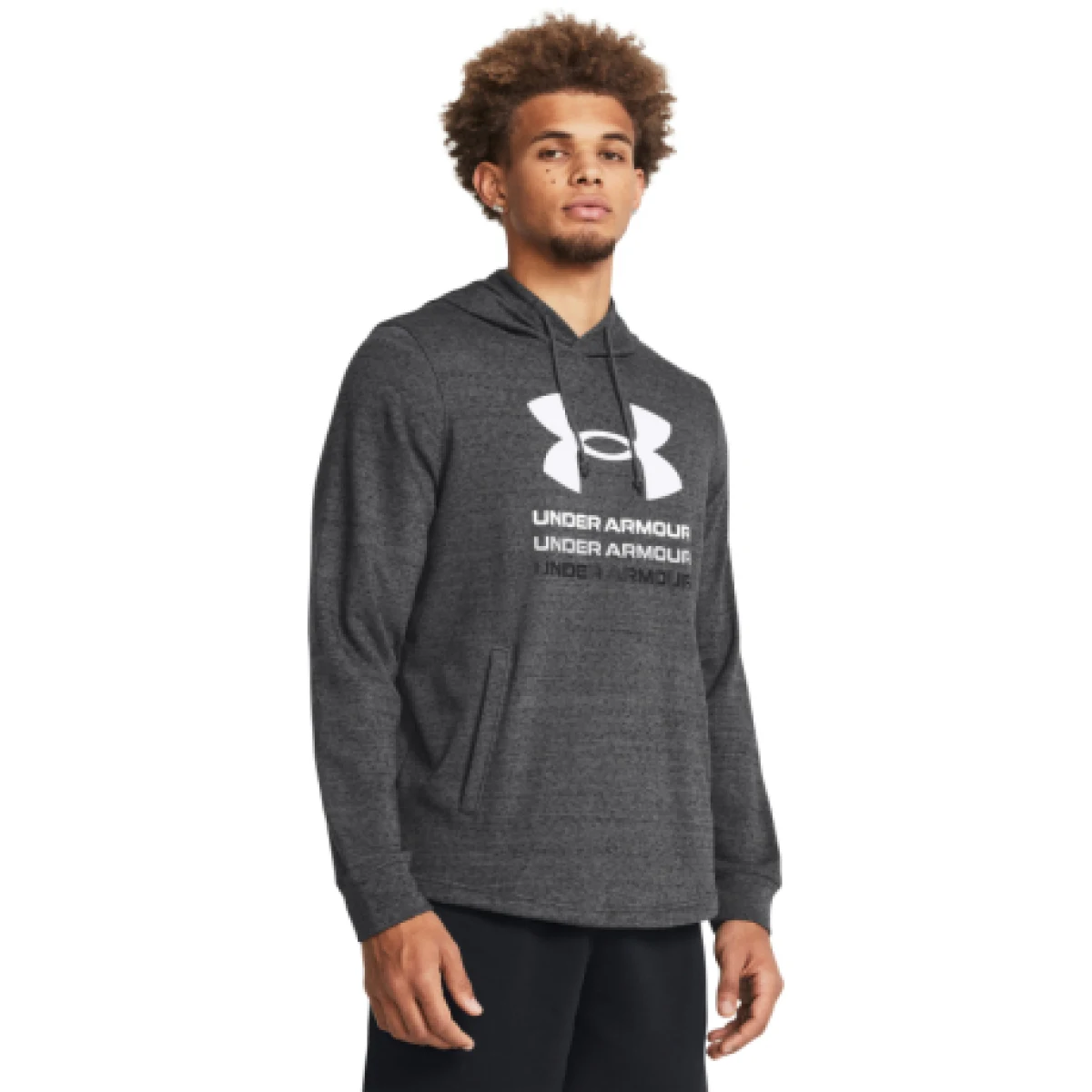 Pánska mikina s kapucňou UNDER ARMOUR UA Rival Terry Graphic Hood-GRY · záber 1