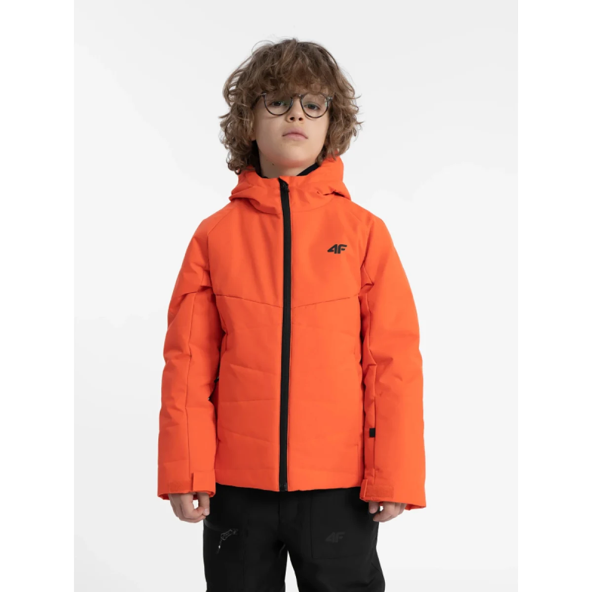 Chlapčenská lyžiarska bunda 4F JUNIOR TECHNICAL JACKET-JAW23TTJAM298-70S-ORANGE · záber 2
