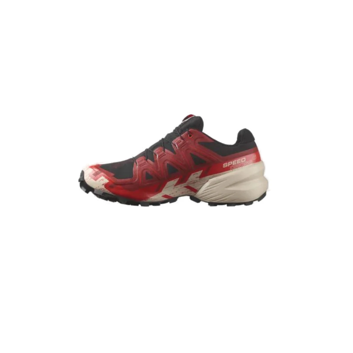 Pánska bežecká trailová obuv SALOMON Speedcross 6 GTX black red dalhia poppy red · záber 3