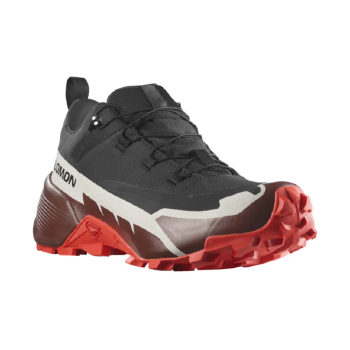 Pánska bežecká trailová obuv SALOMON Cross Hike 2 GTX black bitter chocolate fiery red · záber 1