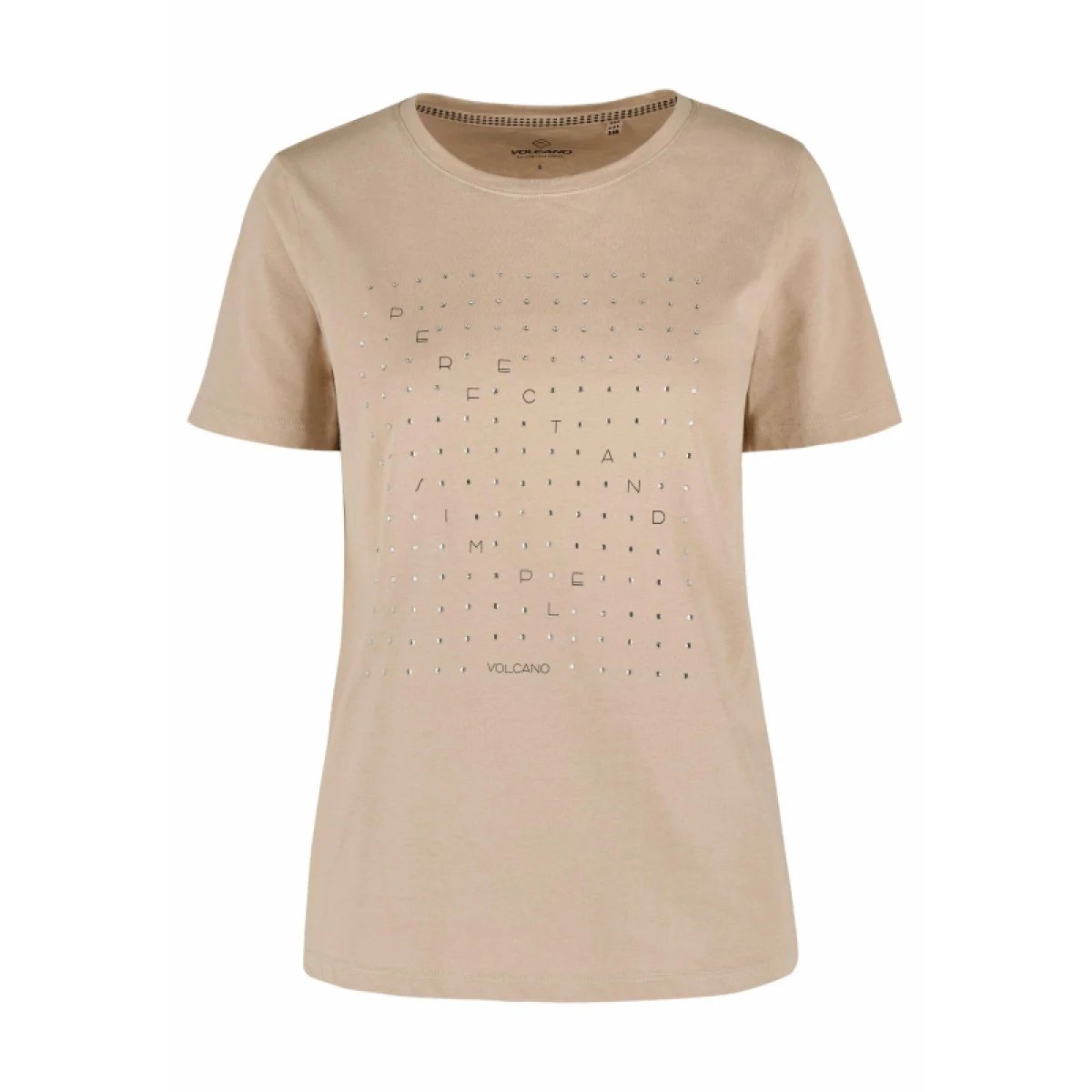 Dámske tričko s krátkym rukávom VOLCANO T-PERFECT-501-BEIGE · záber 3