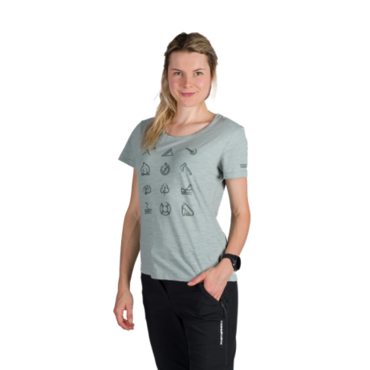 Dámske turistické tričko s krátkym rukávom NORTHFINDER CANDICE-333lightgreen · záber 1