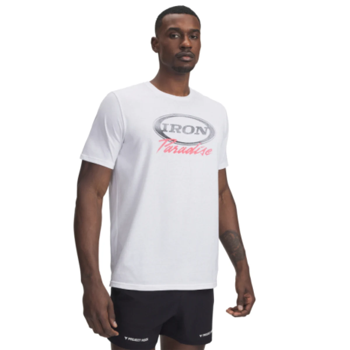 Pánske tričko s krátkym rukávom UNDER ARMOUR PROJECT ROCK Iron SS-WHT · záber 1