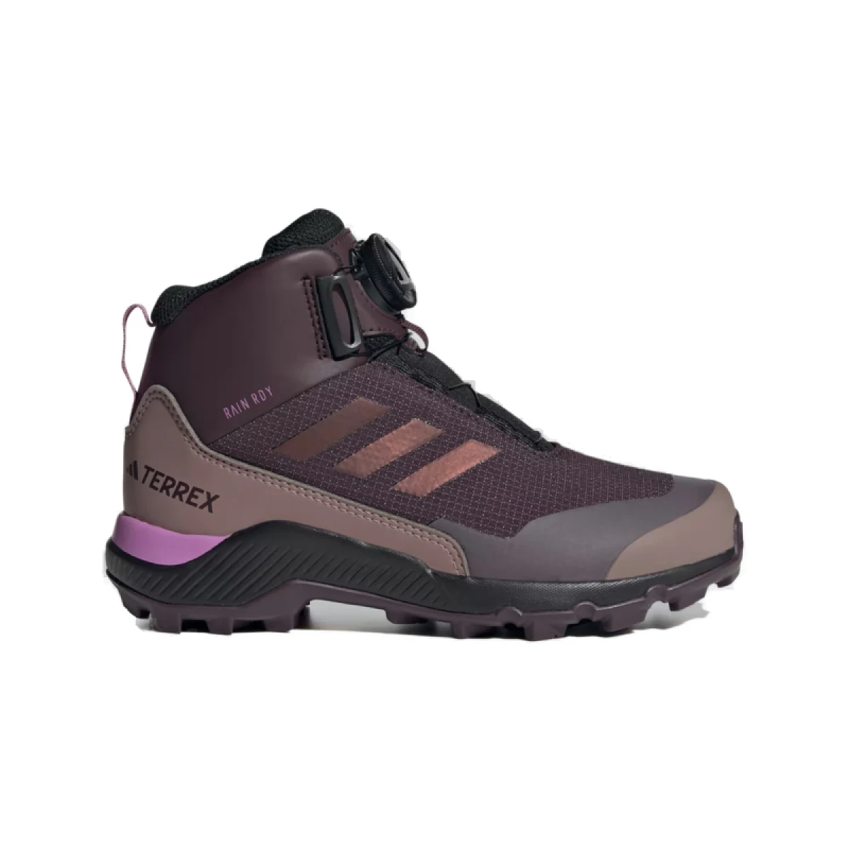 Dievčenské členkové zimné topánky ADIDAS Terrex Winter Mid Boa Rain.RDY shadow maroon red lilac · záber 2