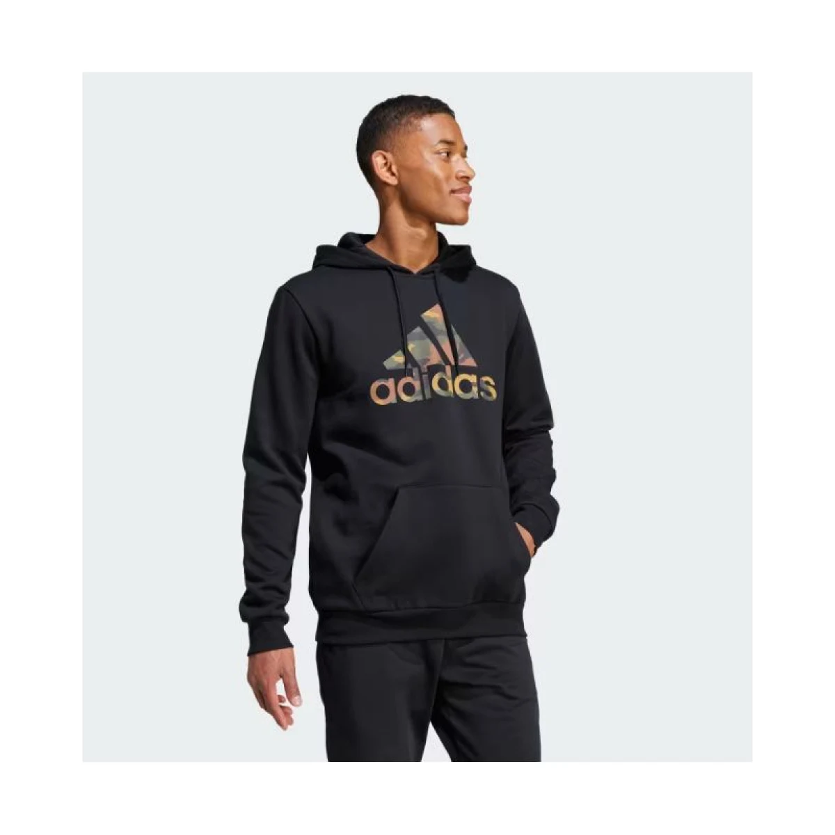 Pánska zateplená mikina s kapucňou ADIDAS M CAMO H-IW2678-Black · záber 3