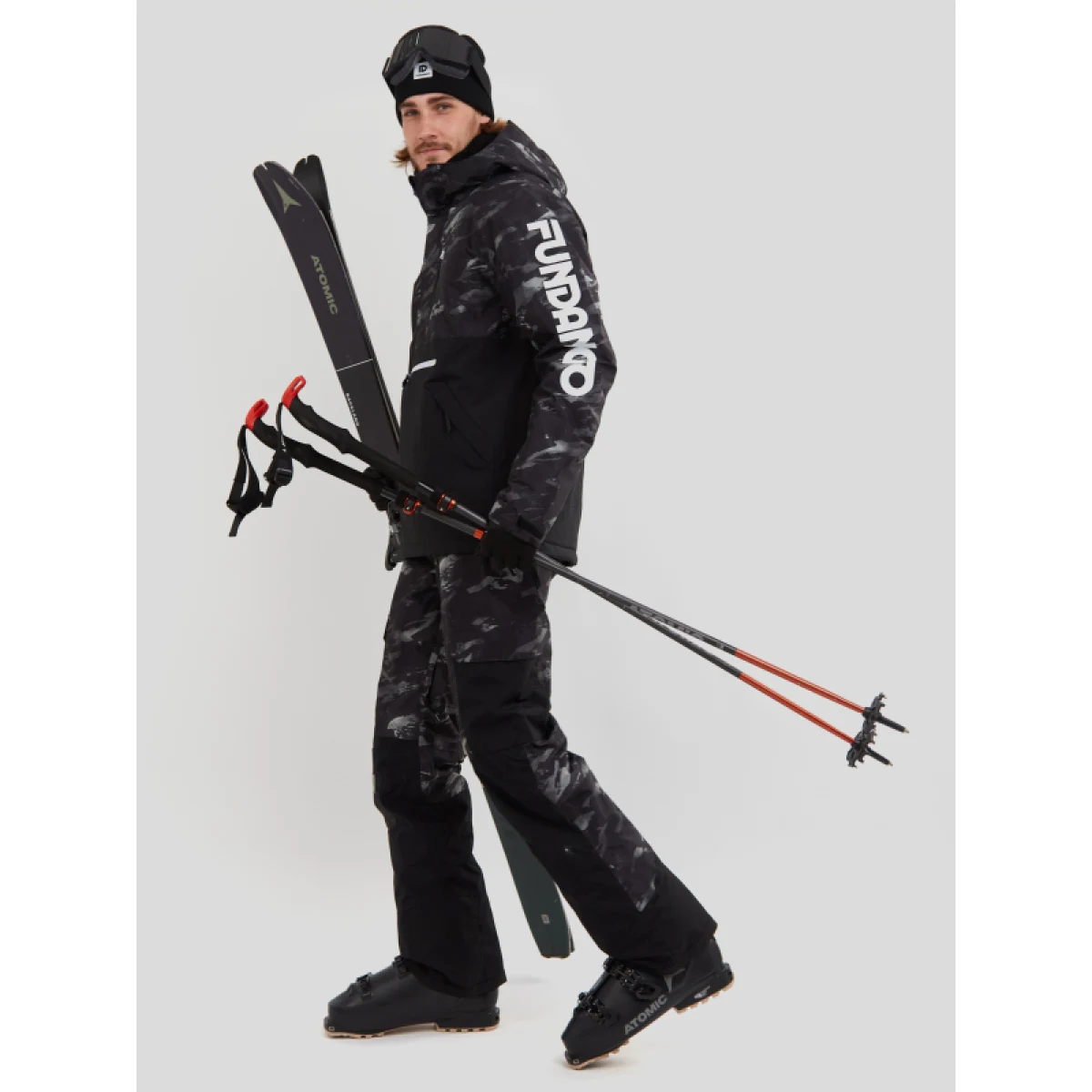 Pánska lyžiarska bunda FUNDANGO Tilbury Logo Anorak-893-black camouflage · záber 5