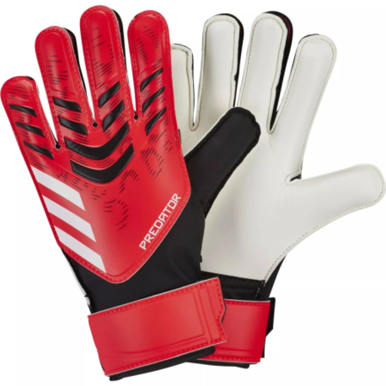 Juniorské futbalové brankárske rukavice ADIDAS PRED GL TRN J BLACK LUCRED WHITE · záber 1