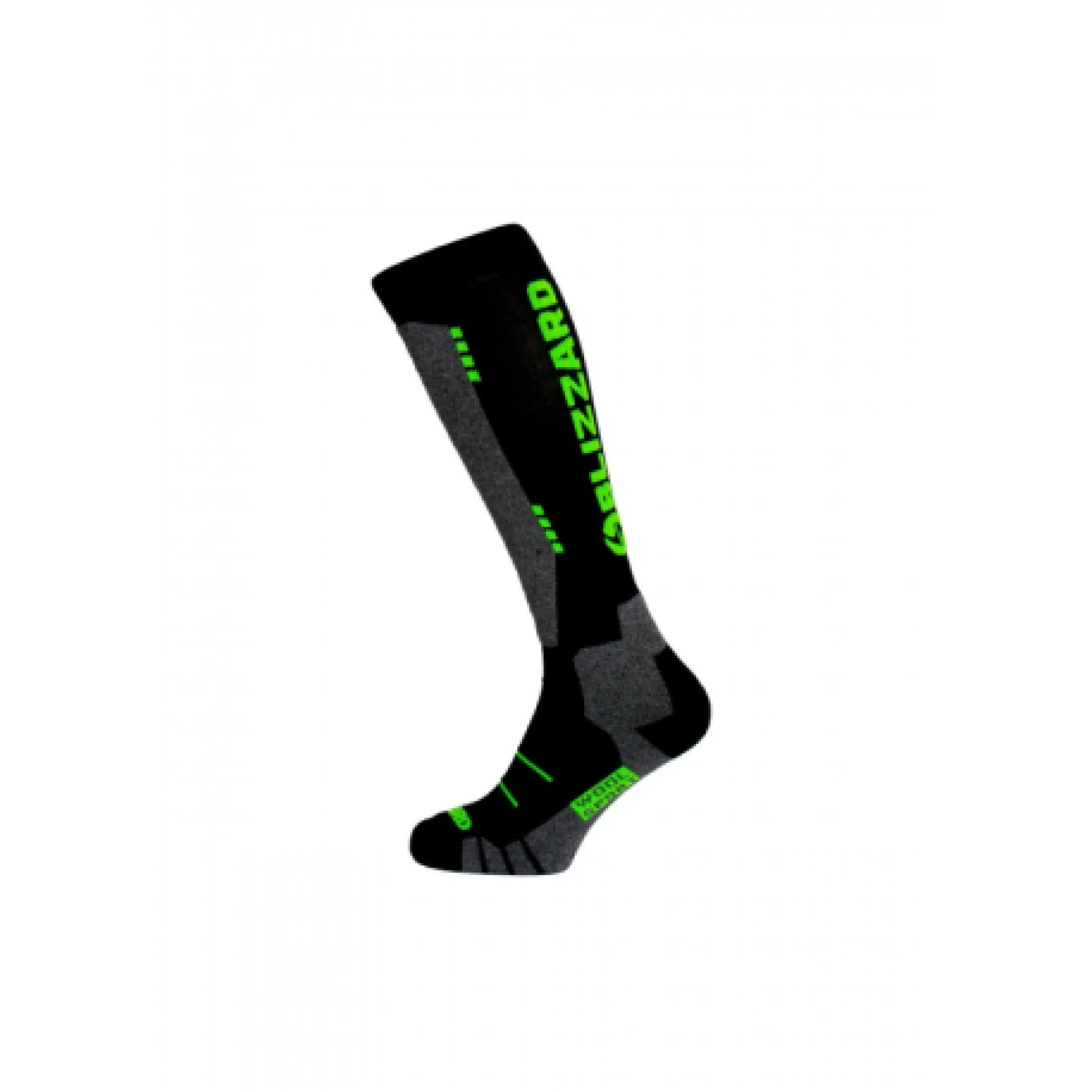 Juniorské lyžiarske podkolienky (ponožky) BLIZZARD Wool Sport Junior ski socks, black green · záber 1