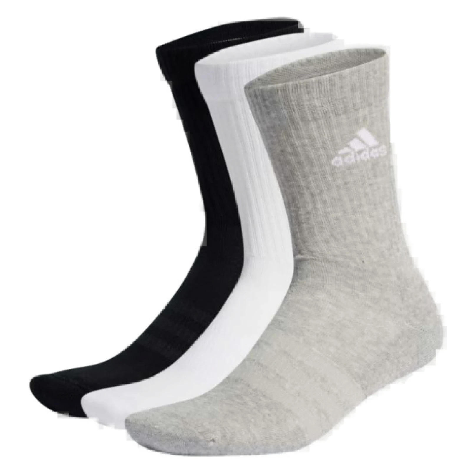 Ponožky ADIDAS 3 PACK-CUSH CRW -MGREYH WHITE BLACK · záber 1