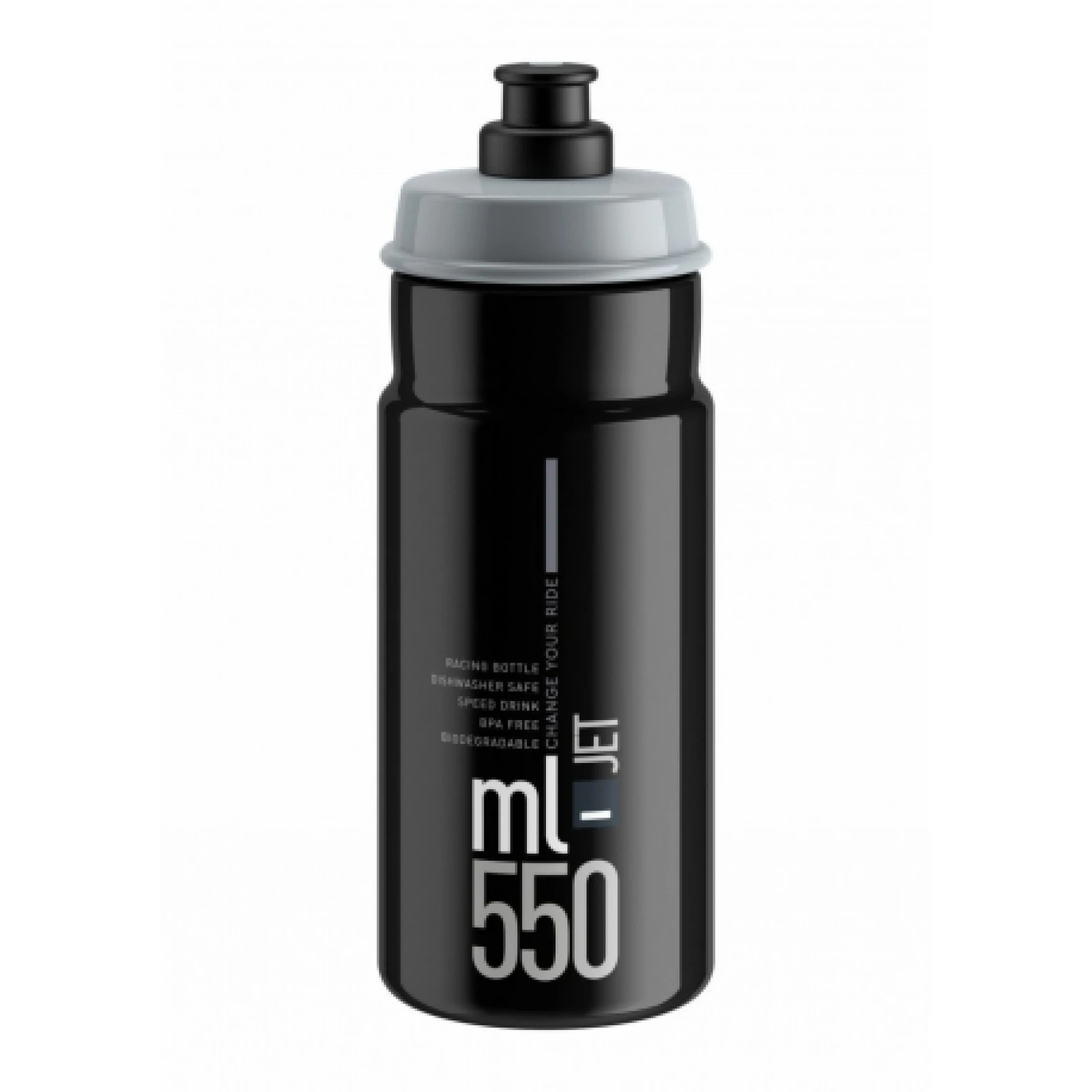 Fľaša na bicykel ELITE Fľaša JET čierna šedé logo 550 ml · záber 1