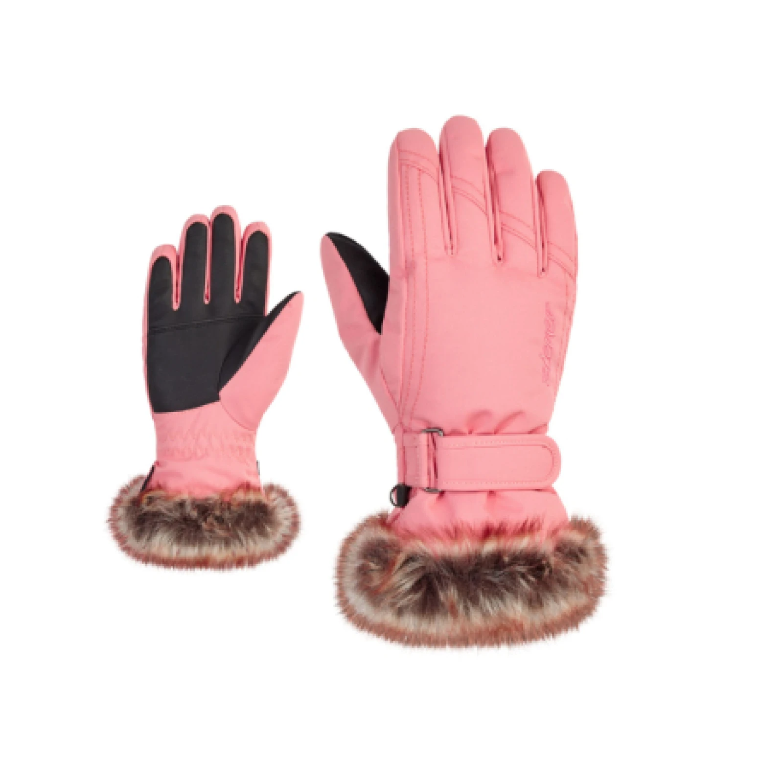Dievčenské lyžiarske rukavice ZIENER LIM-801938-354-pink vanilla stru · záber 1