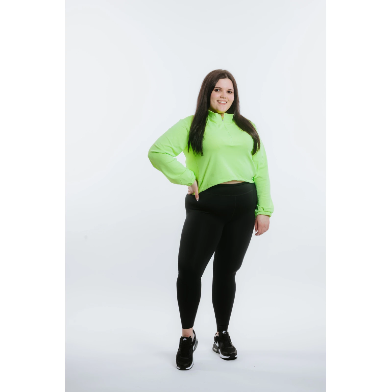 Dámska bežecká mikina s 1 2 zipsom ANTA Knit Track Top-862225702-1-SS22_Q2-Fluorescent Green · záber 5