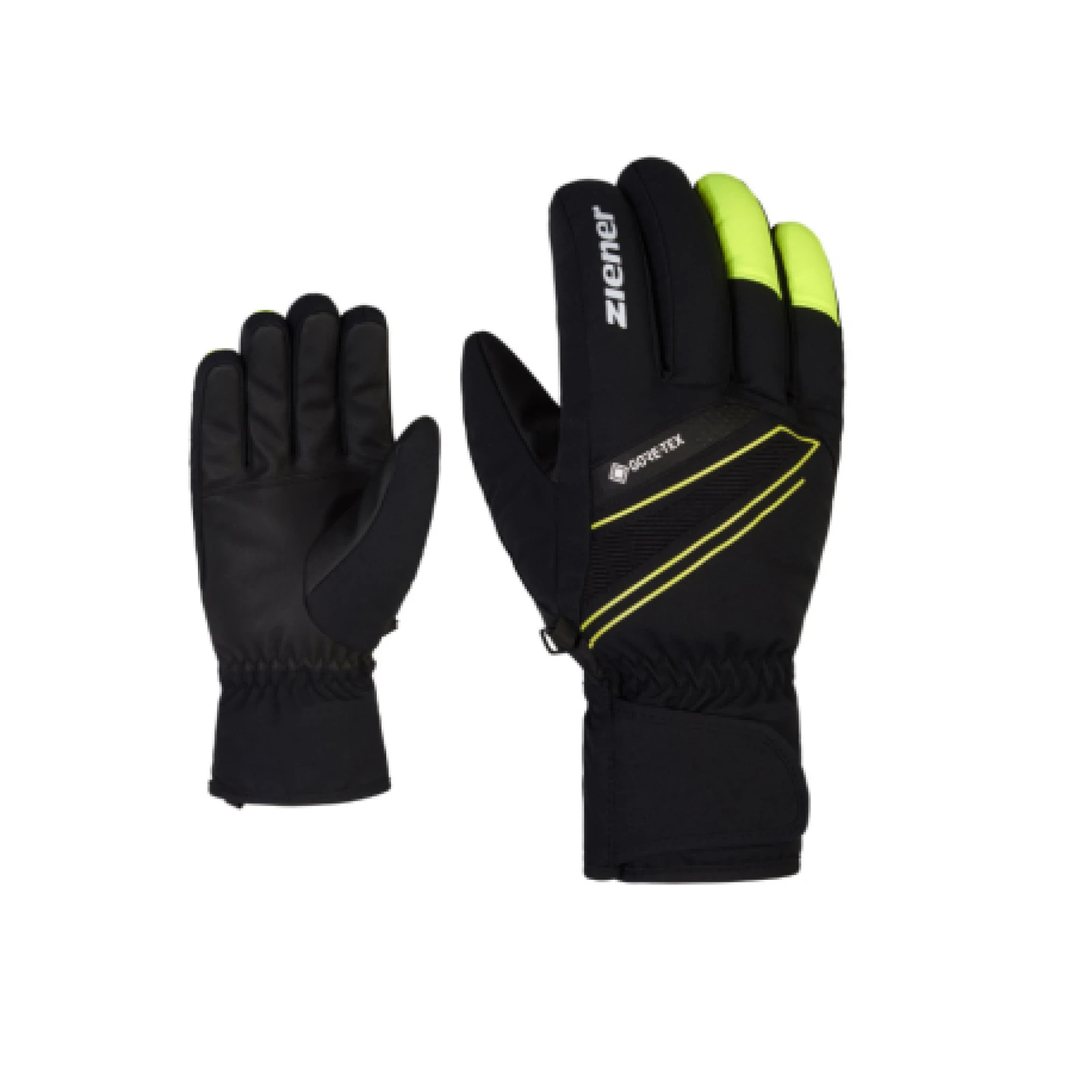Pánske lyžiarske rukavice ZIENER GUNAR GTX-801083-12737-black poison yellow · záber 1