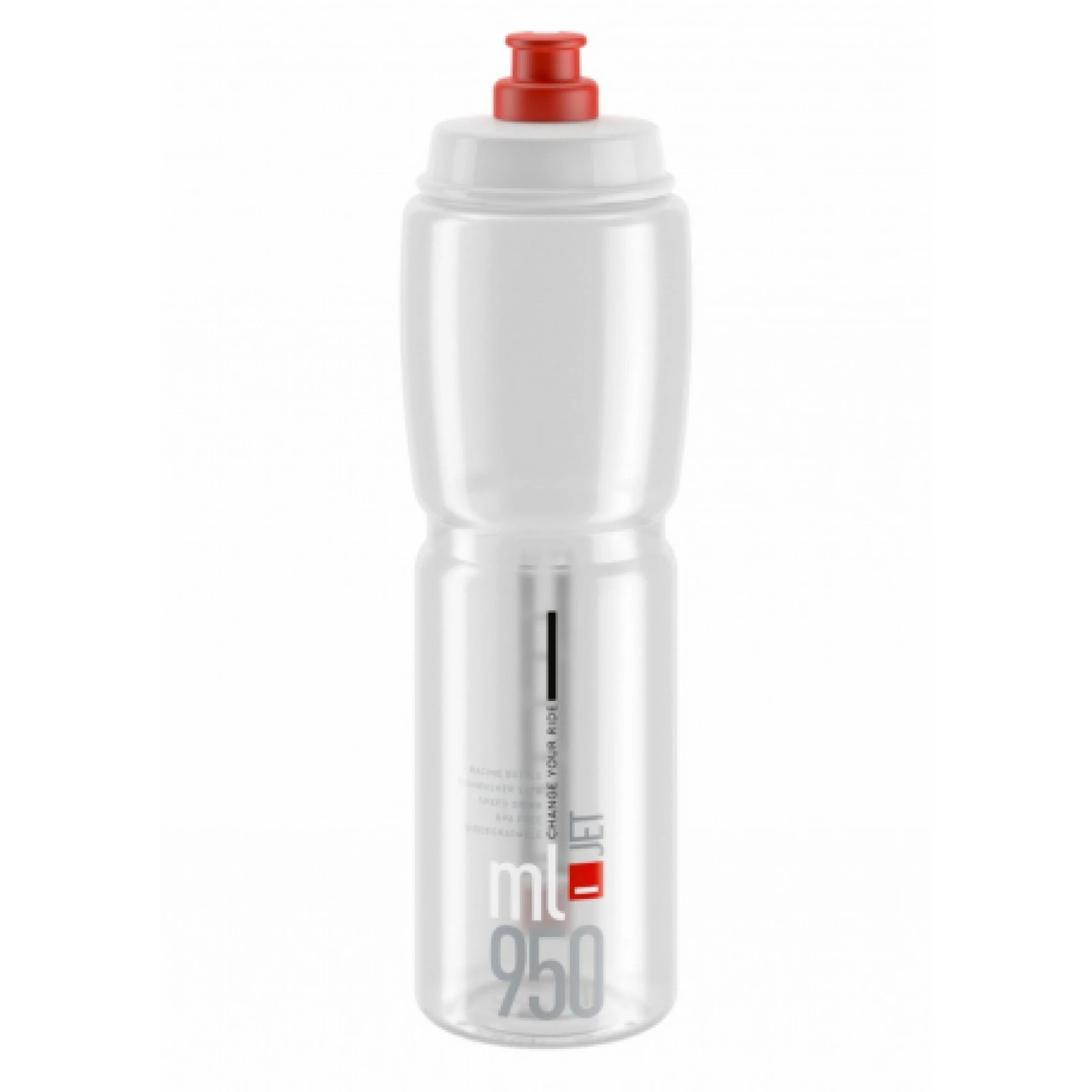 Fľaša na bicykel ELITE Fľaša JET transparentná červené logo 950 ml · záber 1