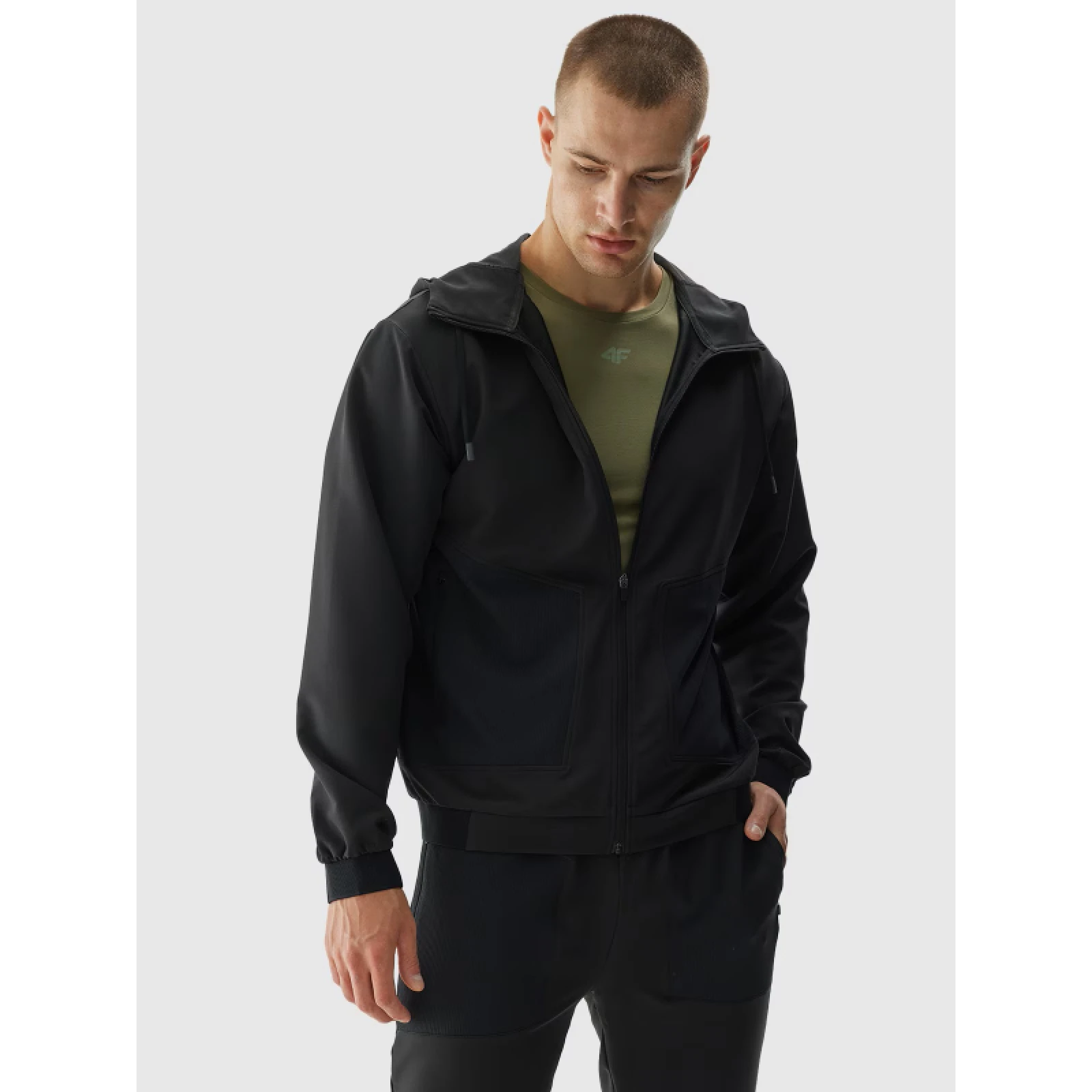 Pánska tréningová bunda 4F SWEATSHIRT FNK-WAW24TFSWM394-22S-ANTHRACITE · záber 2
