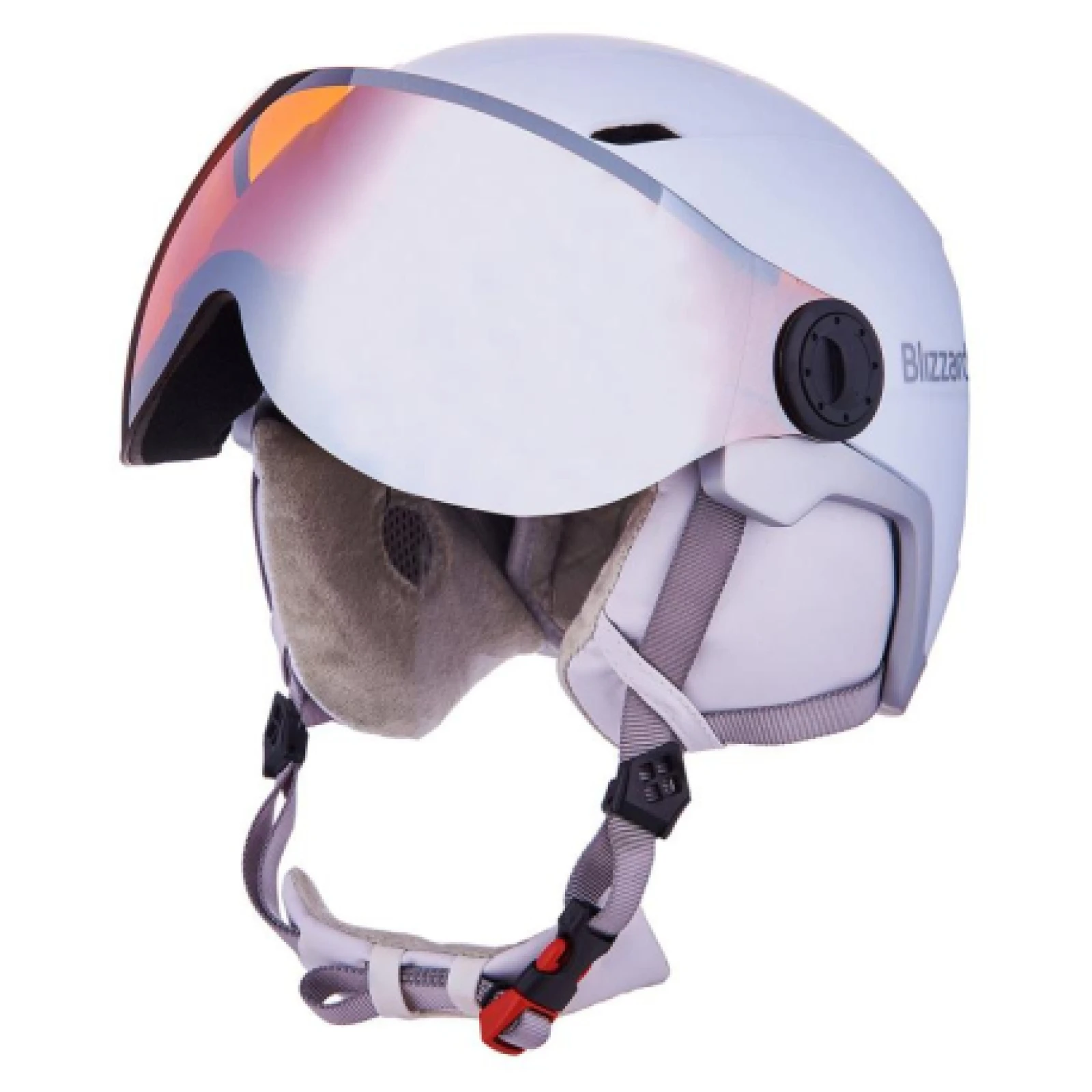 Dámska lyžiarska prilba so štítom BLIZZARD W2W Double Visor ski helmet, white matt, orange lens, silver mirror S2 · záber 1