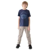 Chlapčenské zateplené tepláky 4F JUNIOR TROUSERS-JWAW24TTROM760-26S-WARM LIGHT GREY · záber 1
