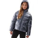 Dievčenská bunda 4F JUNIOR DOWN JACKET-JAW23TDJAF267-28S-SILVER · záber 1