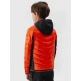 Chlapčenská turistická softshellová bunda 4F JUNIOR TECHNICAL JACKET-JAW23TTJAM282-70S-ORANGE · záber 3