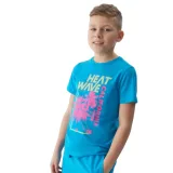 Chlapčenské tričko s krátkym rukávom 4F JUNIOR TSHIRT-4FJWSS24TTSHM1137-33S-BLUE · záber 1