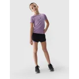 Dievčenské tréningové tričko s krátkym rukávom 4F JUNIOR TSHIRT FNK-4FJWSS24TFTSF696-51S-VIOLET · záber 4