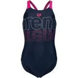 Dievčenské plavecké jednodielne plavky ARENA SWIMSUIT V BACK GRAPHIC Blue · záber 4