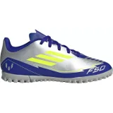 Chlapčenské futbalové kopačky turfy ADIDAS F50 Club Messi Jr TF silver metallic solar yellow lucid blue · záber 1