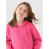 Dievčenská mikina so zipsom 4F JUNIOR SWEATSHIRT-JWMM00TSWSF1315-55S-HOT PINK · záber 5