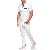 Pánske tričko s krátkym rukávom s v-výstrihom OMBRE T-shirt S1991 white · záber 2