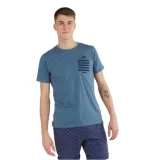 Pánske tričko s krátkym rukávom FUNDANGO Jaggy Pocket T-shirt-460-turkis · záber 1