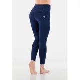 Dámske jeggings nohavice FREDDY WR.UP® superskinny push up 7 8 jeggings with high waist and buttons-Blue · záber 3