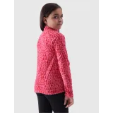 Dievčenská lyžiarska flisová mikina 4F JUNIOR FLEECE UNDERWEAR-JWAW24UFLEF051-62A RED ALLOVER · záber 4