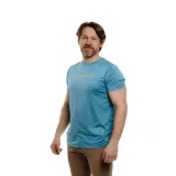 Pánske turistické tričko s krátkym rukávom EVERETT TecShirt M blue melange · záber 1