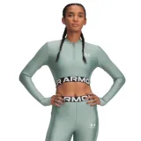 Dámske tréningové tričko s dlhým rukávom UNDER ARMOUR HeatGear Rib 1 4 Zip LS-GRN · záber 1