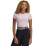 Dámske tričko s krátkym rukávom UNDER ARMOUR UA Rival Rib Baby Tee-PNK · záber 1