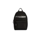 Dámsky batoh FREDDY Backpack with a silver logo and outer pocket-Black · záber 1