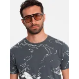 Pánske tričko s krátkym rukávom s v-výstrihom OMBRE T-shirt OM-TSFP-0184 V-3 dark grey · záber 5