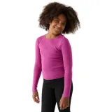 Dievčenské tričko s dlhým rukávom 4F JUNIOR LONGSLEEVE-JWAW24TLONF292-53S-DARK PINK · záber 1