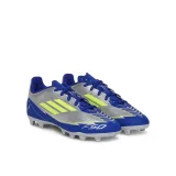 Chlapčenské futbalové kopačky outdoorové ADIDAS F50 Club Messi Jr FG silver metallic solar yellow lucid blue · záber 3