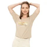 Dámske tričko s krátkym rukávom VOLCANO T-NOW-501-BEIGE · záber 1