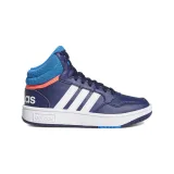 Chlapčenská rekreačná obuv ADIDAS Hoops 3.0 Mid K dark blue blue rush turbo · záber 2