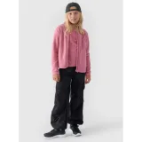 Dievčenská flisová mikina so zipsom 4F JUNIOR FLEECE-JWMM00TFLEF261-56S-LIGHT PINK · záber 4
