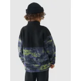 Chlapčenská flisová mikina so zipsom 4F JUNIOR FLEECE-JWAW24TFLEM246-20S-DEEP BLACK · záber 4
