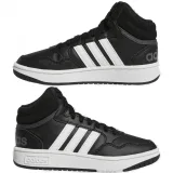 Juniorská rekreačná obuv ADIDAS Hoops Mid 3.0 K core black cloud white grey six · záber 5