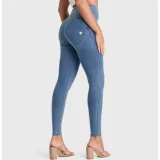 Dámske jeggings nohavice FREDDY WR.UP® skinny high waist push up jeggings in organic fabric-Blue · záber 3