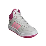 Dievčenská rekreačná obuv ADIDAS Hoops 3.0 Mid K grey one beam pink team real magenta · záber 1