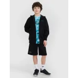 Chlapčenská mikina so zipsom 4F JUNIOR SWEATSHIRT-JWSS25TSWSM1522-20S-BLACK · záber 4