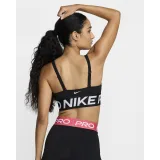 Dámska tréningová športová podprsenka NIKE PRO W NP INDY PLUNGE BRA BOLD-010 BLACK WHITE WHITE · záber 3