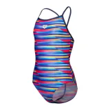 Dievčenské plavecké jednodielne plavky ARENA GIRLS RACING STRIPE SWIMSUIT LIGHTDROP BACK · záber 1